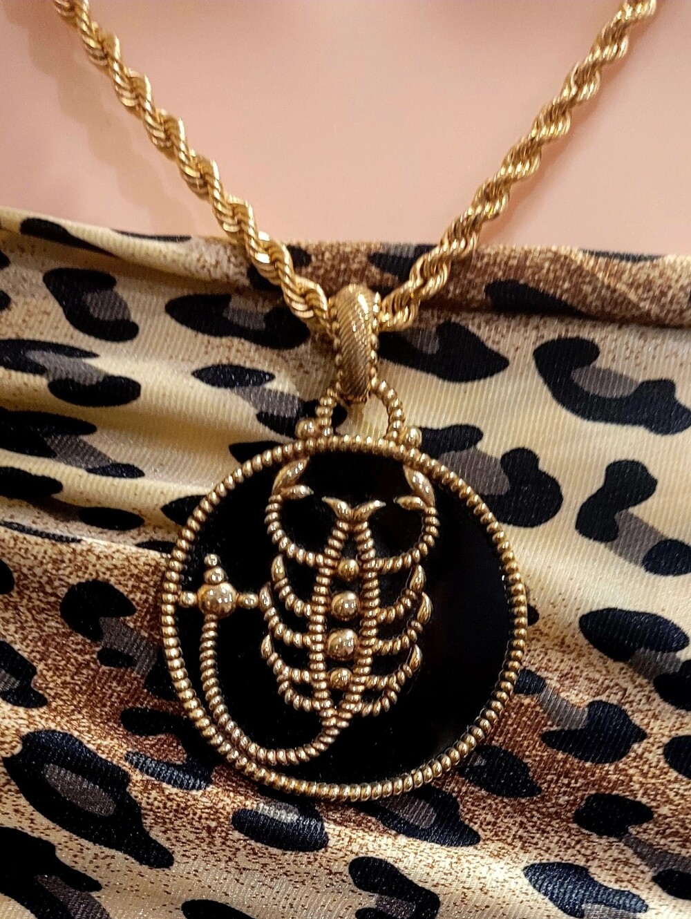 Judith Ripka Scorpio Zodiac Enhancer Pendant 14K Gold Clad Black Onyx Rare Find